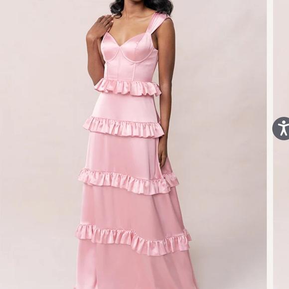 REVELRY SLOANE SATIN DRESS
Color: Soft Champagne - 702, Size: 14 - Picture 2 of 3